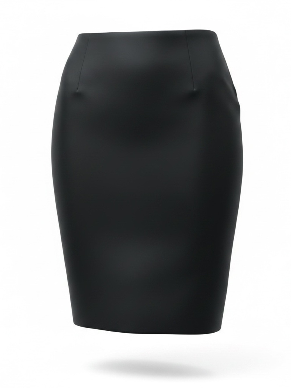 Vintage Renlyn Collection Black Satin Pencil Skirt - Size 2P (008)